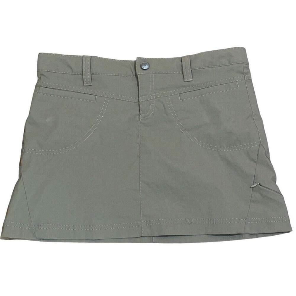 Athleta Dipper Skort Green Athletic Workout Hiking Shorts Skirt Pockets Size 4P